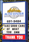 Addison Auto Repair and Body Shop Sign