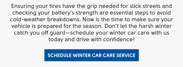 Schedule Winter Car Care Service